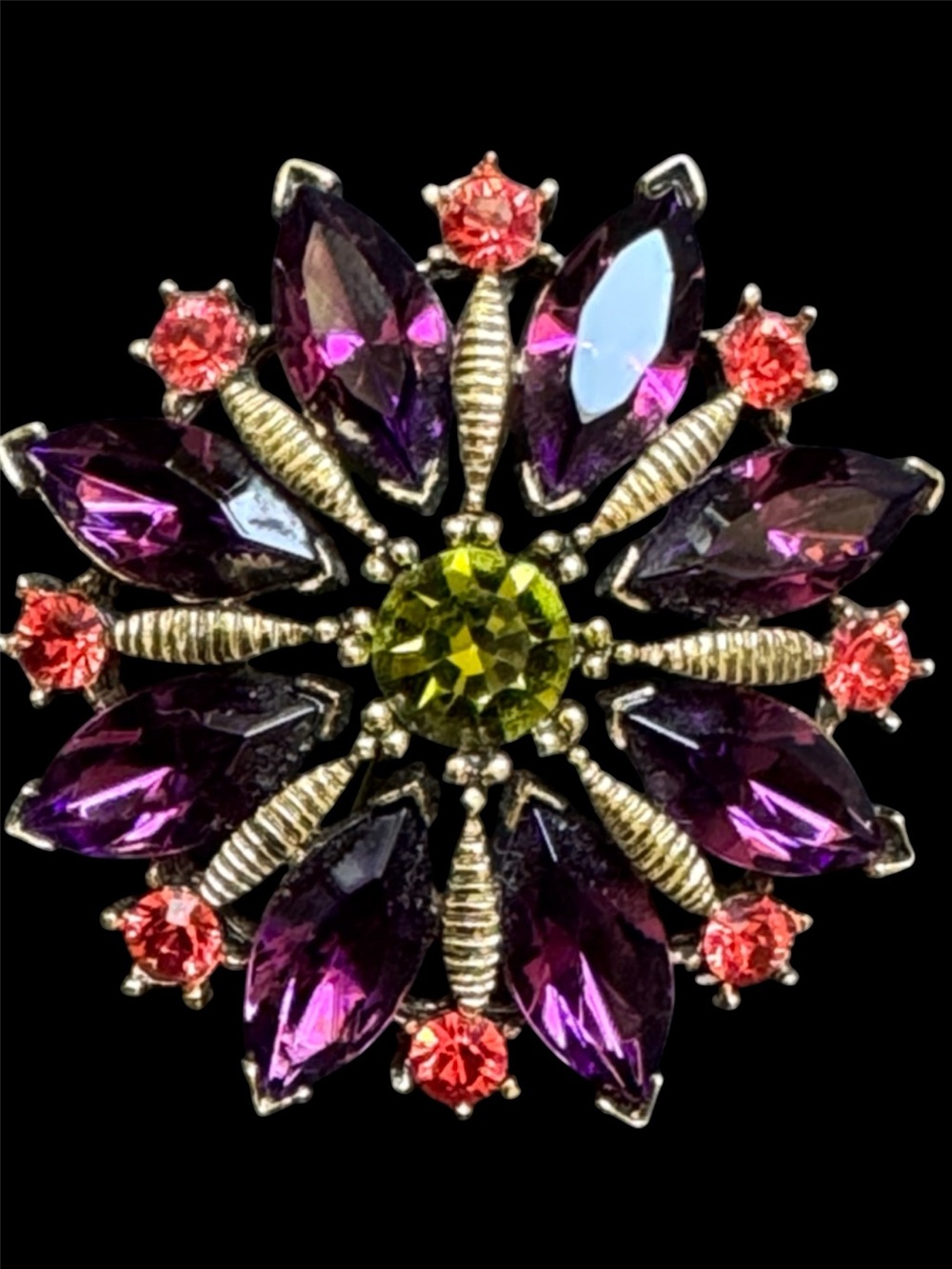 R.J. Graziano Crystal Flower Brooch